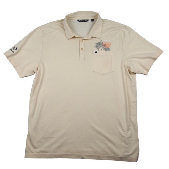 NWOT‎ Travis Mathew Polo Shirt Men's Sz XL Short Sleeve Yellow Turtle Bay Golf - Picture 1 of 11